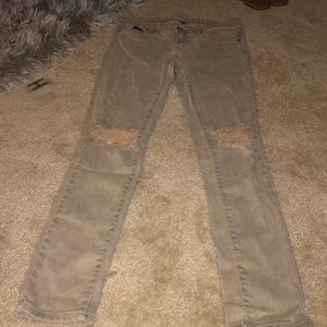 CARMAR Tan/Khaki Distressed Jeans